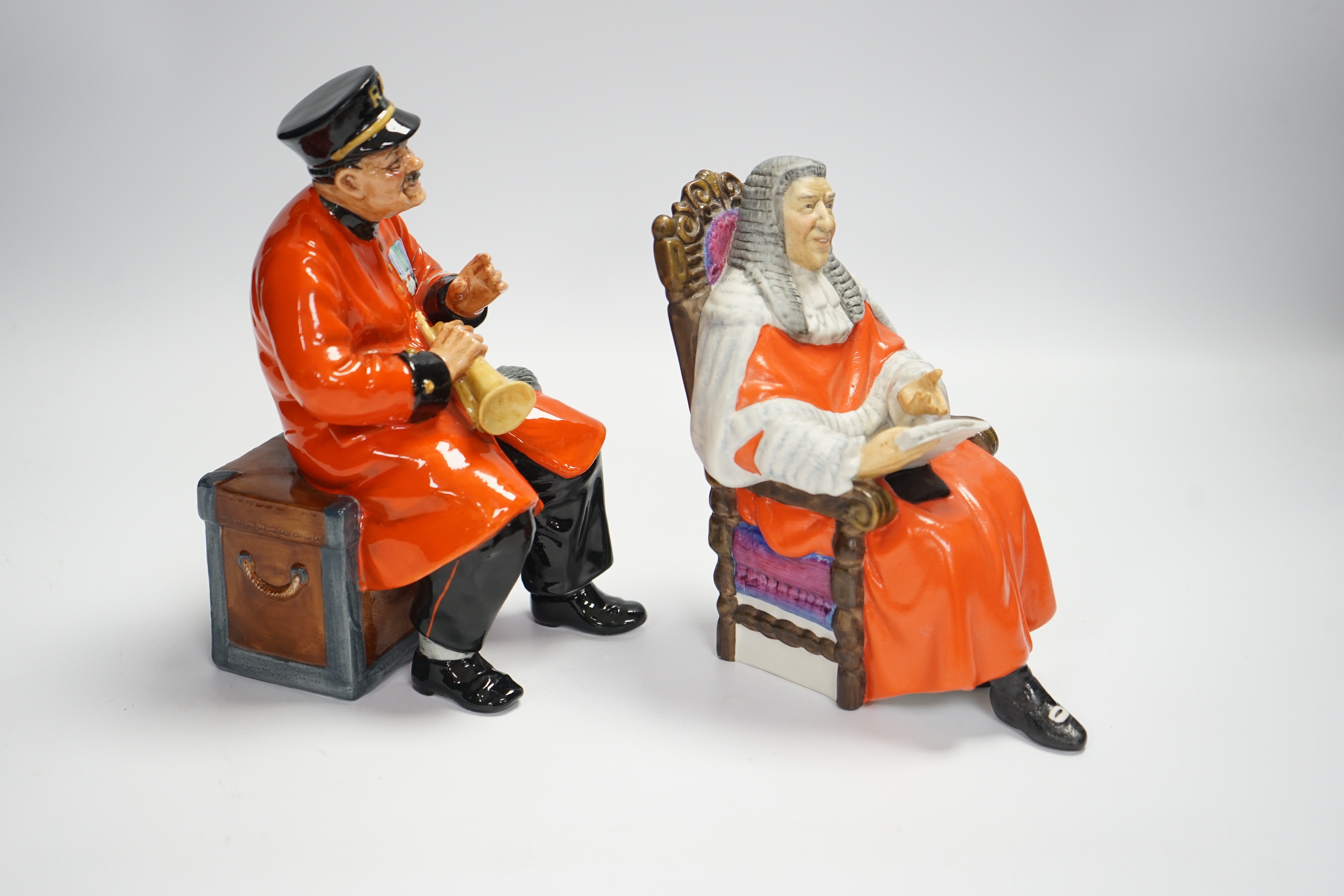 Two Royal Doulton figures, 'The Judge' and 'Past Glory', highest 20cm